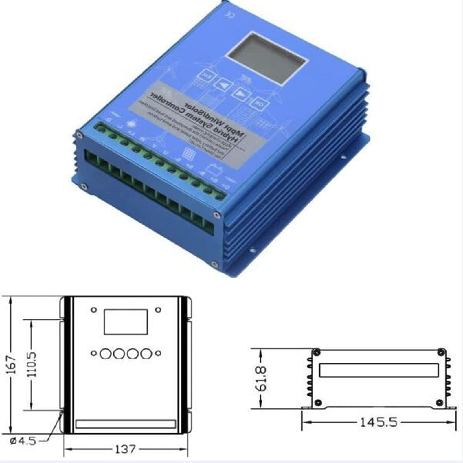 12V/24V 12000W MPPT Wind Solar Hybrid Charge Controller - Auto Regulator for Home Wind Generator & Solar Panel System - Perfect for Off-Grid Power, RV, and Emergency Backup