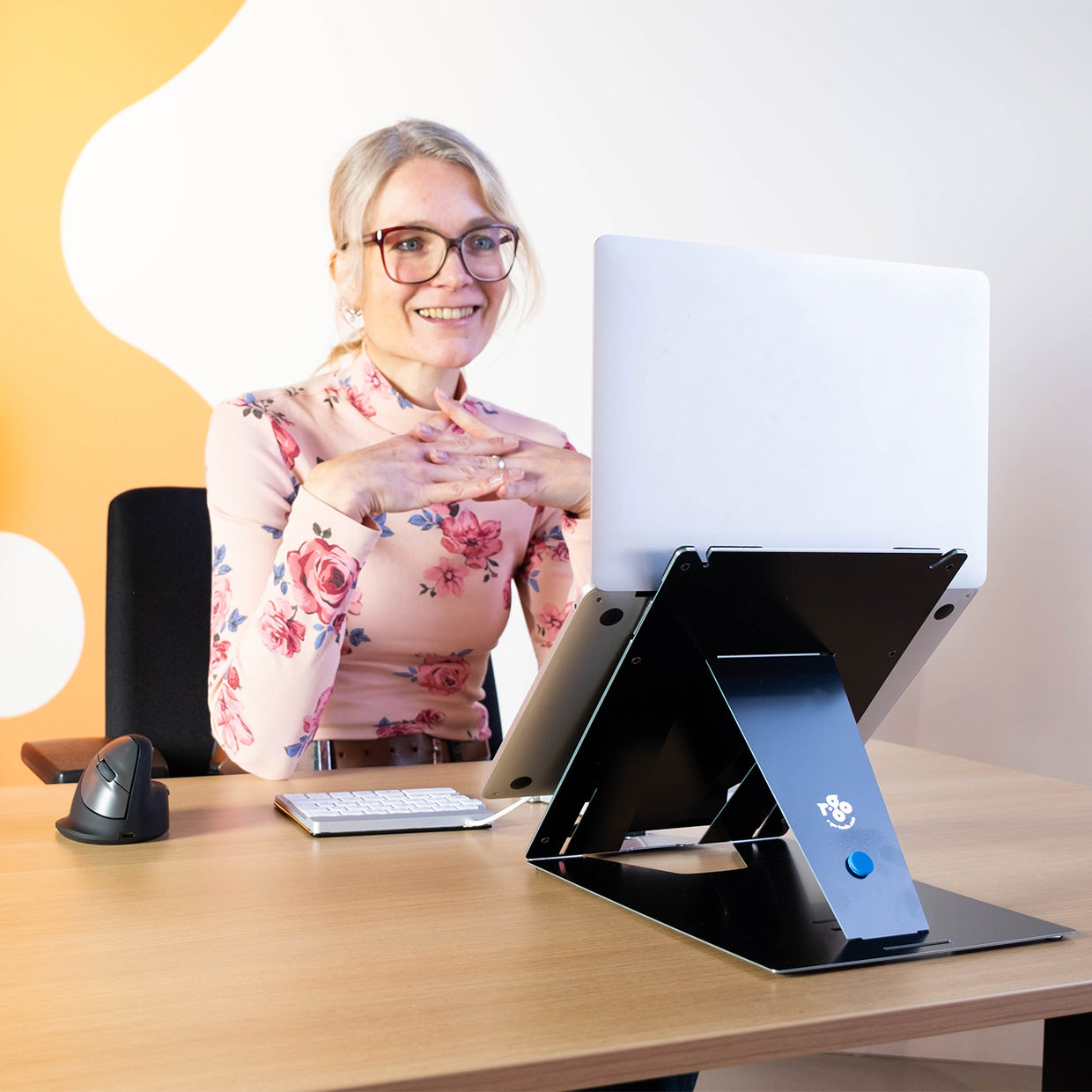 R Go Riser Duo - Adjustable Laptop & Tablet Stand for Desk, Ergonomic Computer Riser with Dual Device Support - Perfect for Home Office, Workstation, and Online Learning