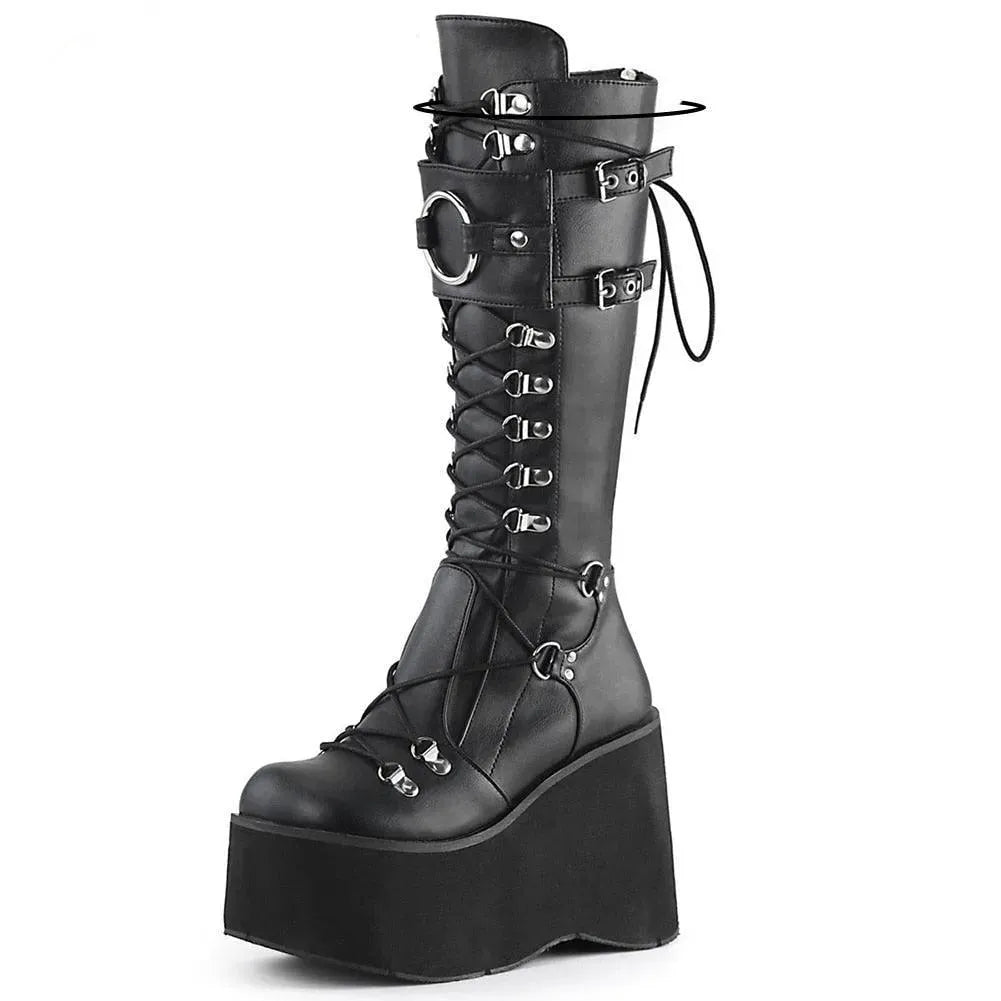 Women's Fashion Strap Platform Wedge Boots - Chunky Heel Ankle Booties for Casual Outfits & Night Out | Perfect for Fall & Winter Seasons