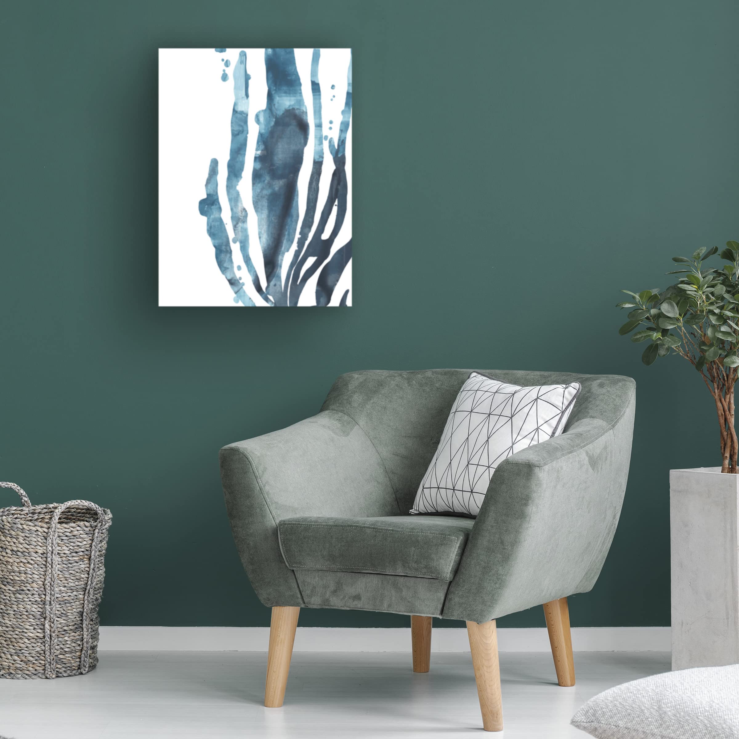 Trademark Fine Art 'Inkwash Kelp IV' Canvas Wall Art Print by June Erica Vess - Modern Coastal Home Decor for Living Room, Bedroom & Office