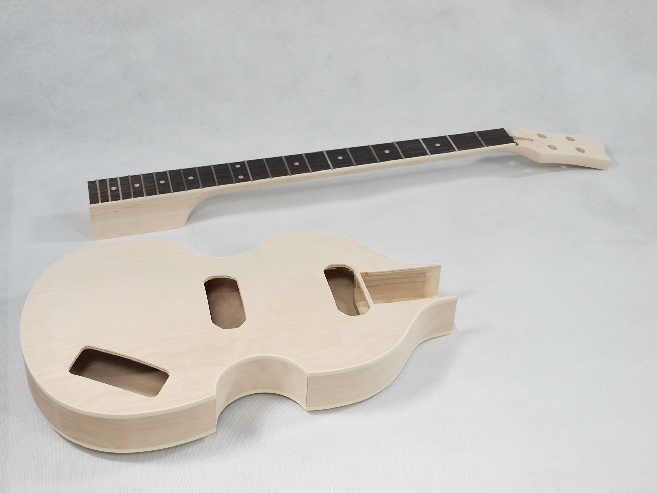 DIY Beatles Style Bass Guitar Kit - Maple Body & Neck - VBK-1 for Beginners & Musicians - Perfect for Home Studio, Live Performances & Music Education
