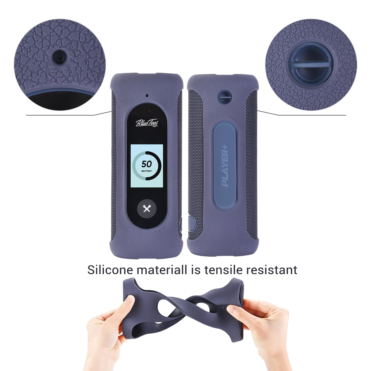 Premium Silicone Protective Cover for Blue Tees Golf GPS Speaker - Shockproof & Durable Case with Soft Carrying Handle (Blue) - Perfect for Golf Courses, Travel & Outdoor Adventures