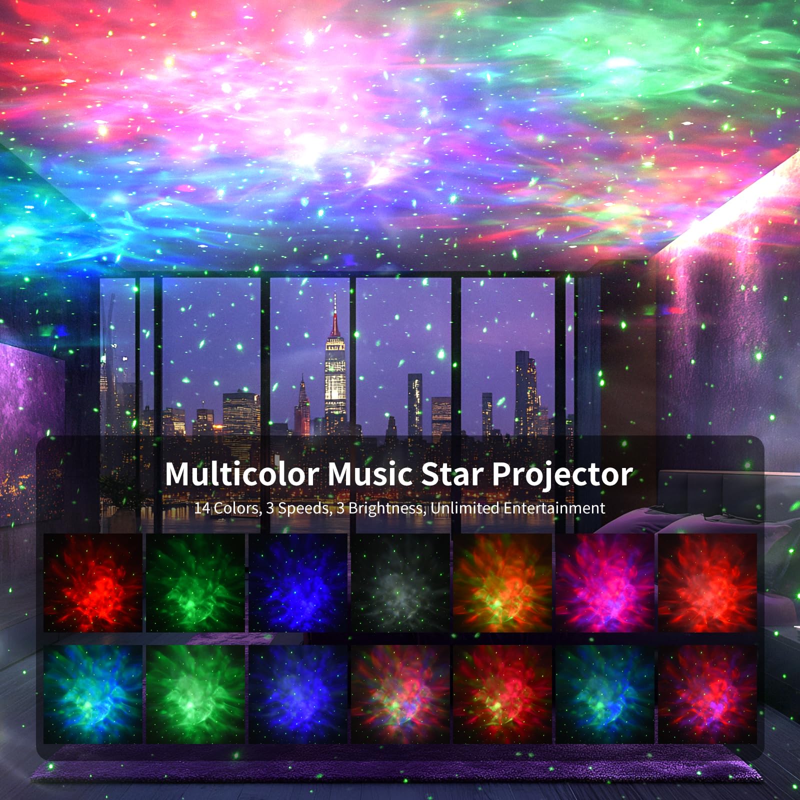 Galaxy Projector with Bluetooth Speaker & White Noise - Astronaut Star Projector LED Night Light, Adjustable 90° Rotation, Timer & Remote Control for Bedroom, Nursery, Christmas Decor & Relaxation
