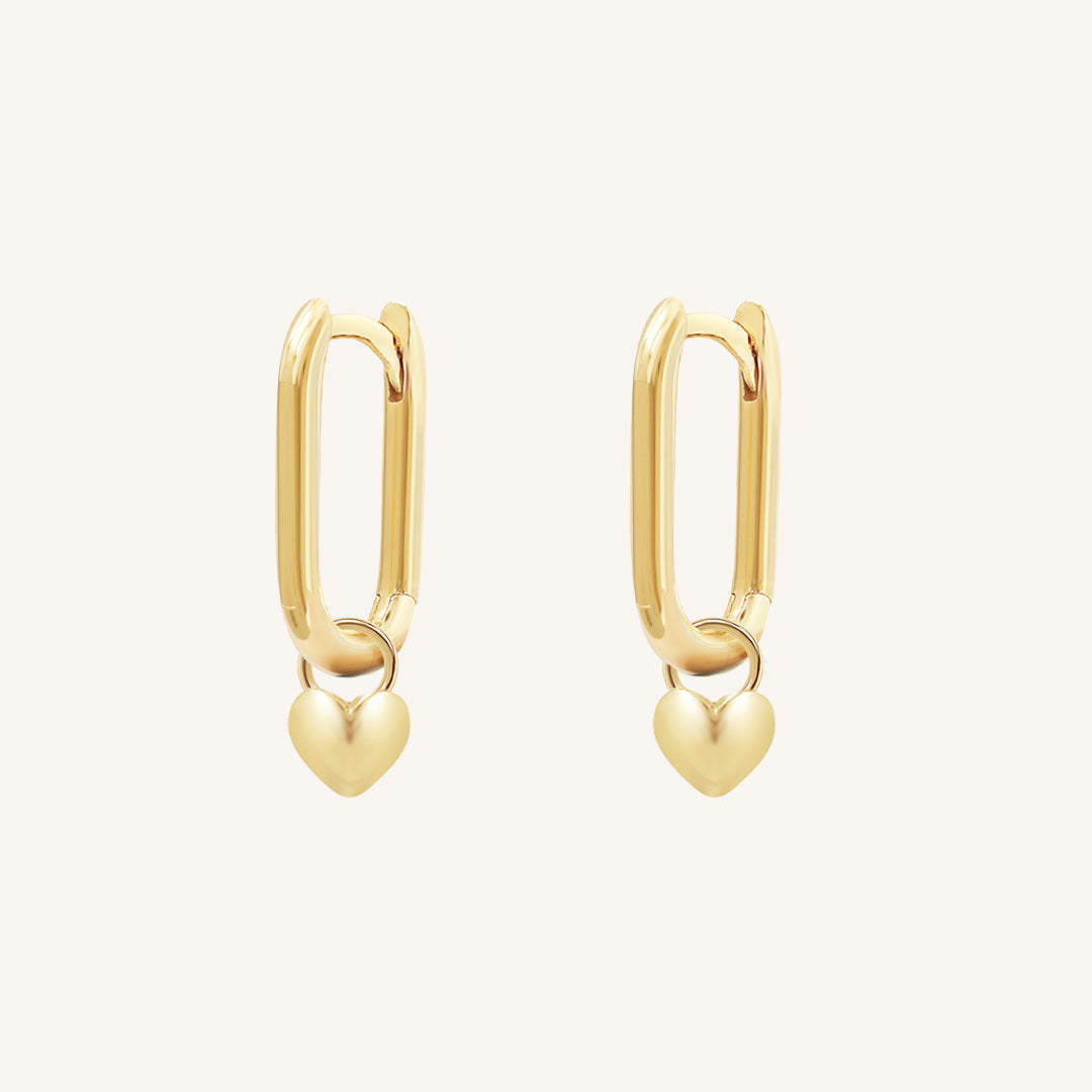 Behold Heart Marley Hoops - Trendy Gold Dangle Earrings for Women | Boho Chic Jewelry for Everyday Wear & Special Occasions