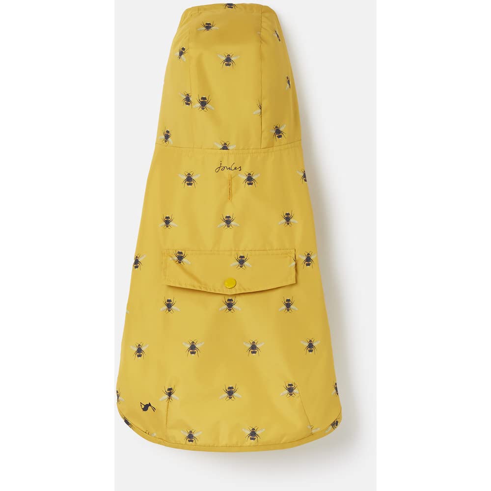 Rosewood x Joules Go Lightly Yellow Bee Print Packable Dog Jacket - Small Size, Washable, Lightweight & Water-Resistant Coat for Small Dogs - Perfect for Outdoor Walks, Park Visits & Travel Adventures