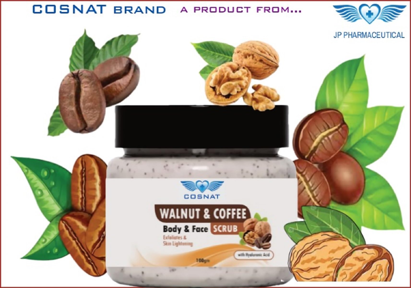 Natural Walnut & Coffee Body and Face Scrub - Exfoliating Scrub for Blackhead Removal, Oil Control & Deep Cleansing - 100g for Men & Women - Perfect for Spa Day & At-Home Skincare Routine