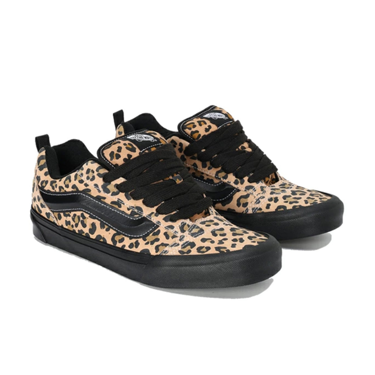 Knu Skool 'Leopard' Sneakers - Trendy Vintage-Inspired Skate Shoes for Men & Women - Perfect for Streetwear, Skateboarding & Casual Outfits