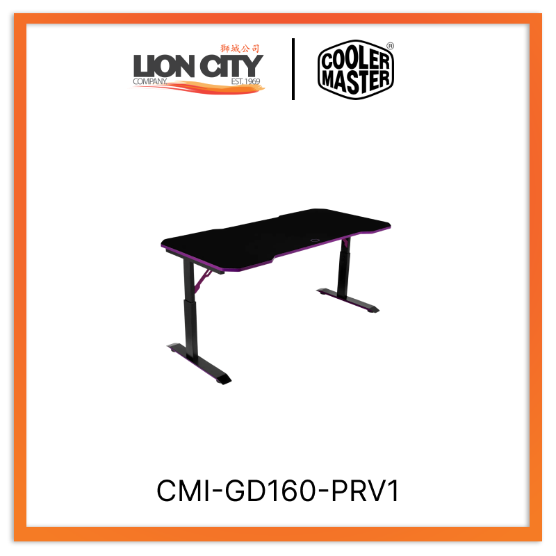 Cooler Master CMI GD160 PRV1 Gaming Desk - Ergonomic RGB LED Computer Desk for PC & Console Gamers - Perfect for Home Office, Streaming Setup & Esports Tournaments