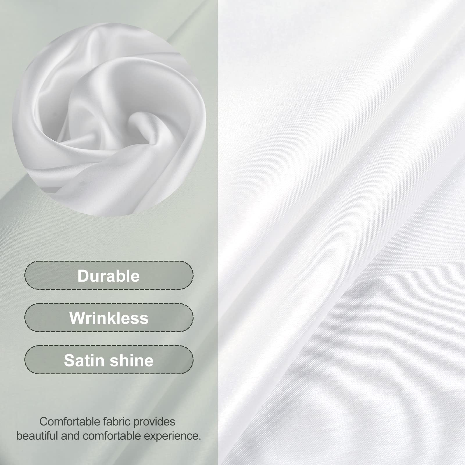 57 Inch Round Tablecloth - Premium Satin Fabric Wedding Banquet, Birthday Party, Holiday Dinner Table Cover - Elegant White for Formal Events & Home Decor
