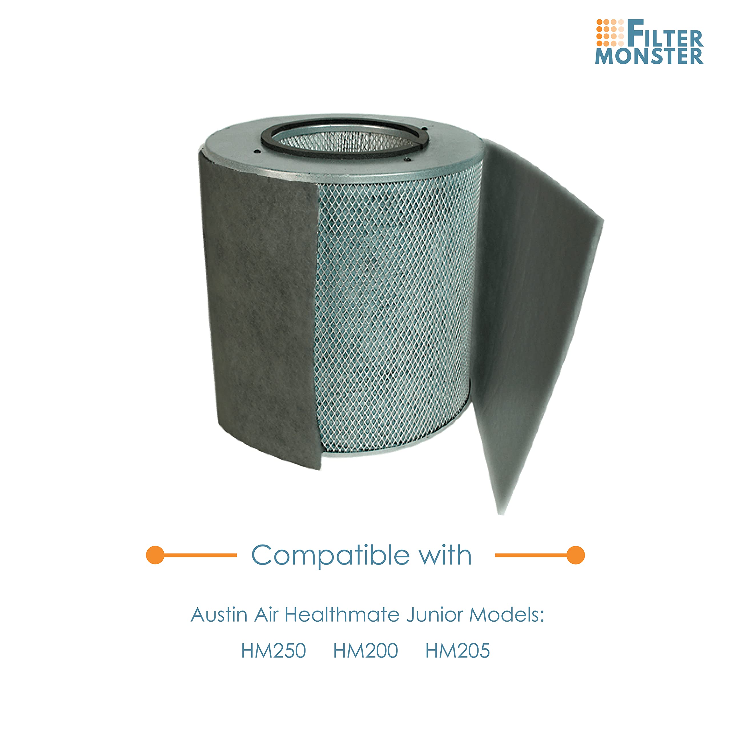True HEPA Replacement Filter Compatible with Austin Air Healthmate Junior - Includes White Carbon Pre-Filter | Filter-Monster.com | Perfect for Home Air Purification & Allergy Relief