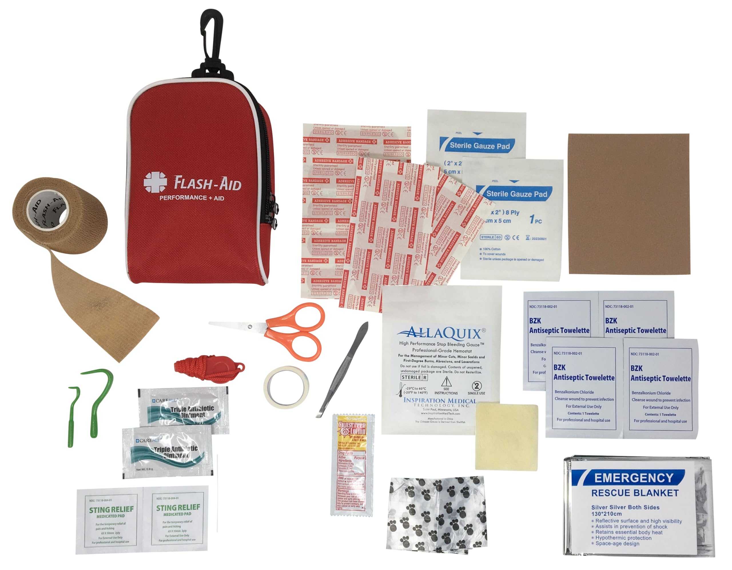 Premium Pet First Aid Kit for Dogs & Cats - Portable, Lightweight Emergency Kit with Vet-Quality Supplies | Tick Remover, Stop Bleeding Gauze & Human Essentials | Ideal for Travel, Hiking, Camping & Emergency Preparedness