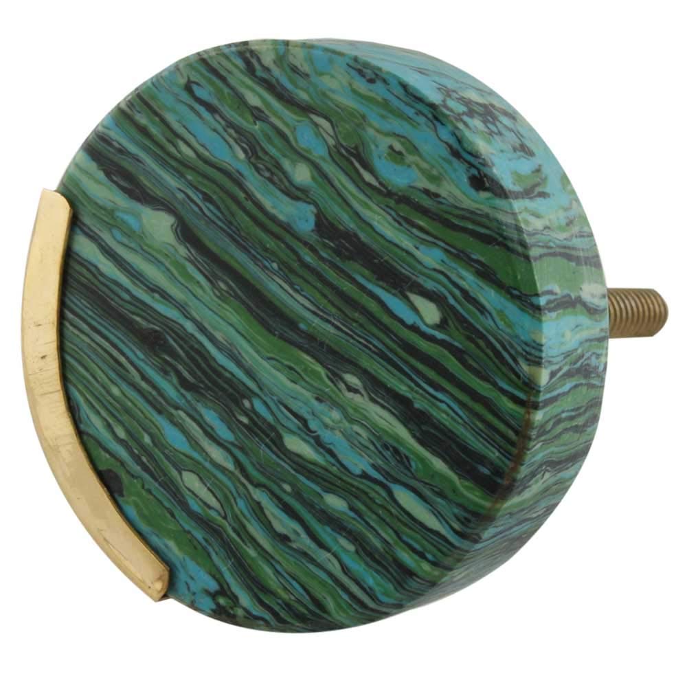 Luxury Marble Drawer Knobs - 14 Pack Green Stone Cabinet Pulls for Kitchen & Dresser