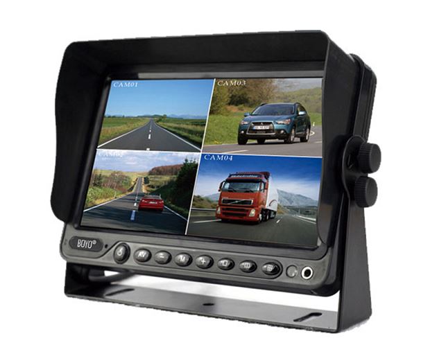 BOYO VTM9003QFHD 9-Inch AHD CVBS Quad Full HD Monitor with Built-in DVR (4 Channel) - Ideal for Home Security, Surveillance Systems & Vehicle Monitoring