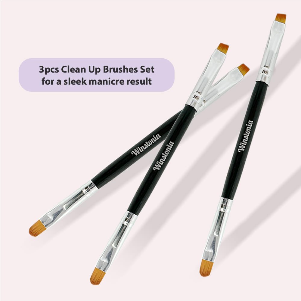 Professional Nail Art Brushes Set - Double Ended Manicure Tools with Cuticle Cleaner & Clean Up Brush for Salon Quality Results at Home | Perfect for DIY Nail Art, Gel Polish Application & Nail Care Routine