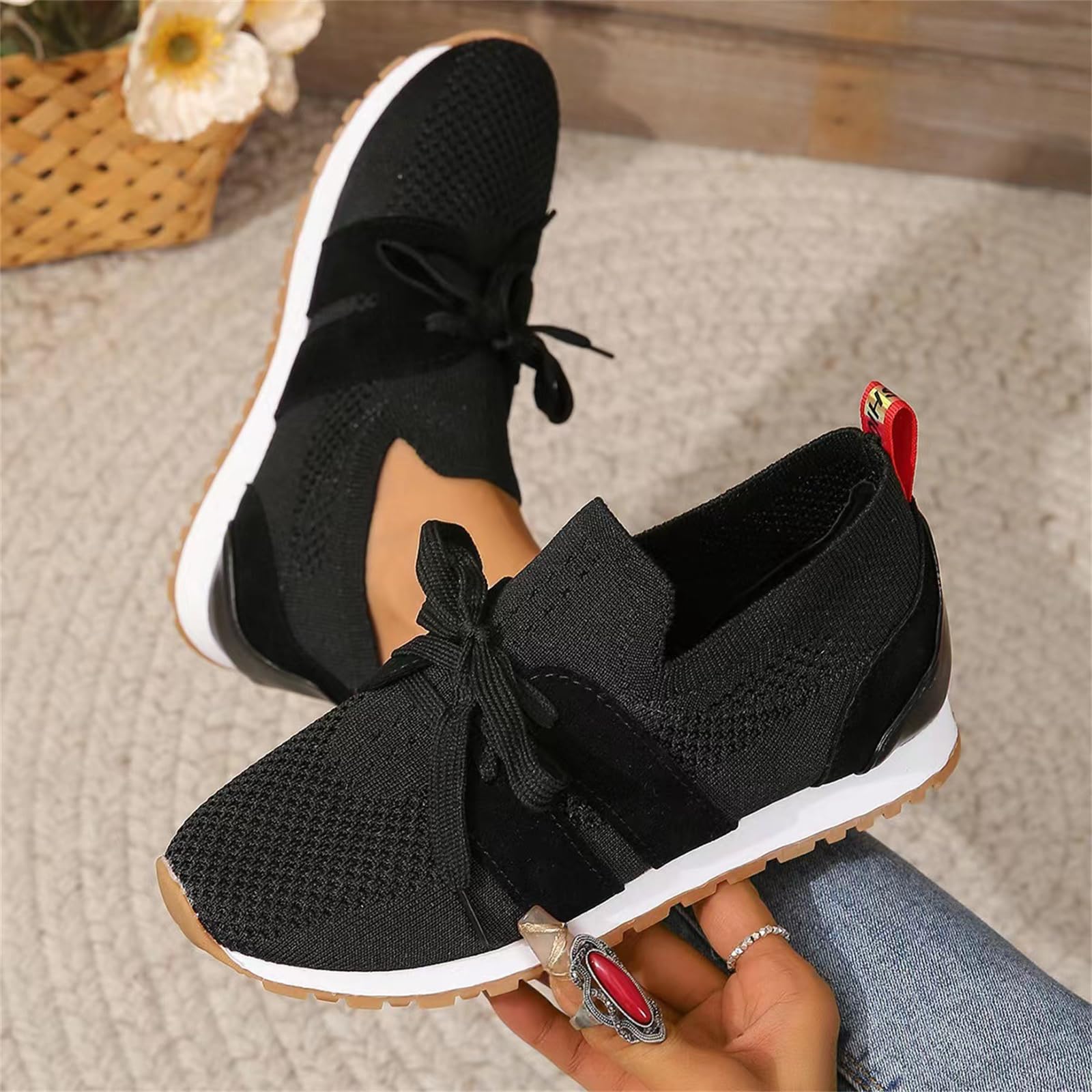 Ladmiple Women's Running Shoes - Lightweight Jogging Sneakers for Walking, Gym & Tennis | Slip-On Athletic Shoes for Casual Wear & Workouts