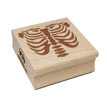 Human Ribcage Skeleton Bones Halloween Rubber Stamp - 1.25 Inch Small Craft Stamp for DIY Scrapbooking, Card Making & Spooky Decorations