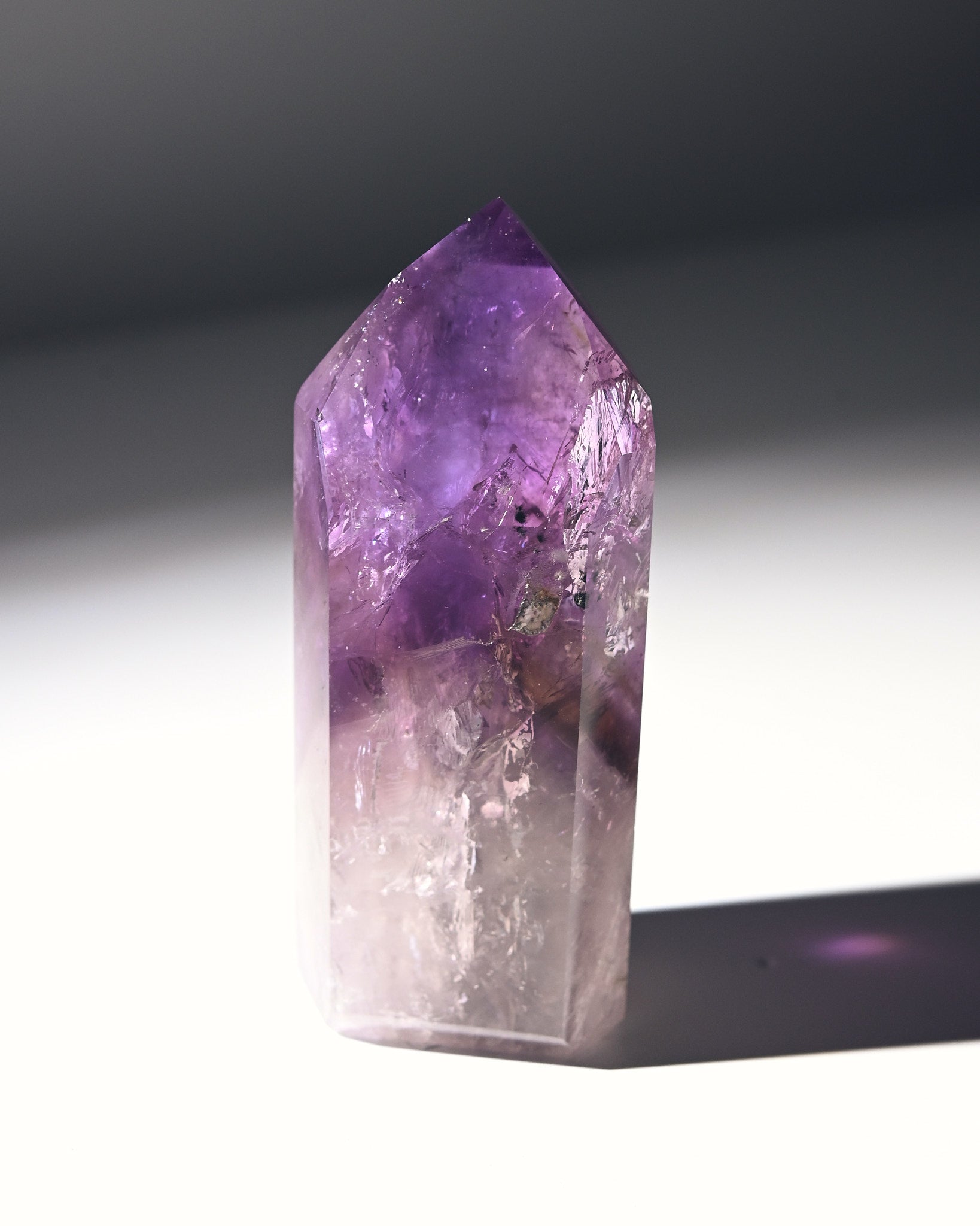 Natural Bahia Amethyst Phantom Tower - 3.5 Inch Healing Crystal Point for Meditation, Reiki, and Home Decor | Spiritual Energy Stone for Yoga & Feng Shui