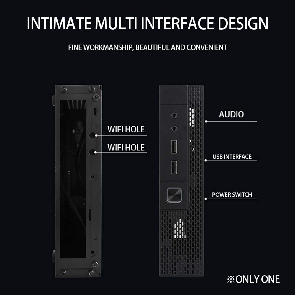 GOURIDE ITX Computer Case TX02 - Mini Desktop PC Case for Industrial Control & HTPC | Compact Gaming Rig, Home Theater, Office Workstation