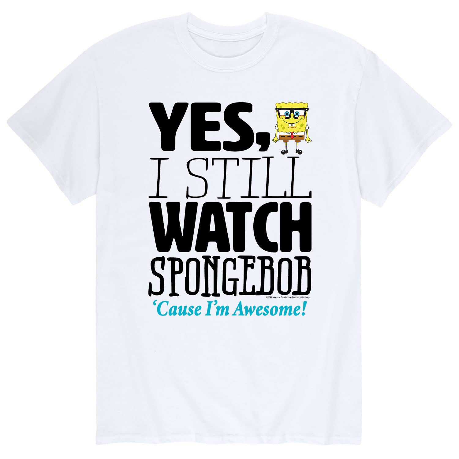Spongebob Squarepants Graphic T-Shirt for Men - Funny 'Yes I Still Watch Spongebob' Print Short Sleeve Tee - Casual Wear, Gift for Cartoon Fans, Lounge & Everyday Outfit