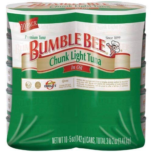 Bumble Bee Chunk Light Tuna in Oil - 5 Oz Cans (Pack of 10) | Wild Caught, High Protein, Keto & Paleo Friendly | Perfect for Salads, Sandwiches & Quick Meals