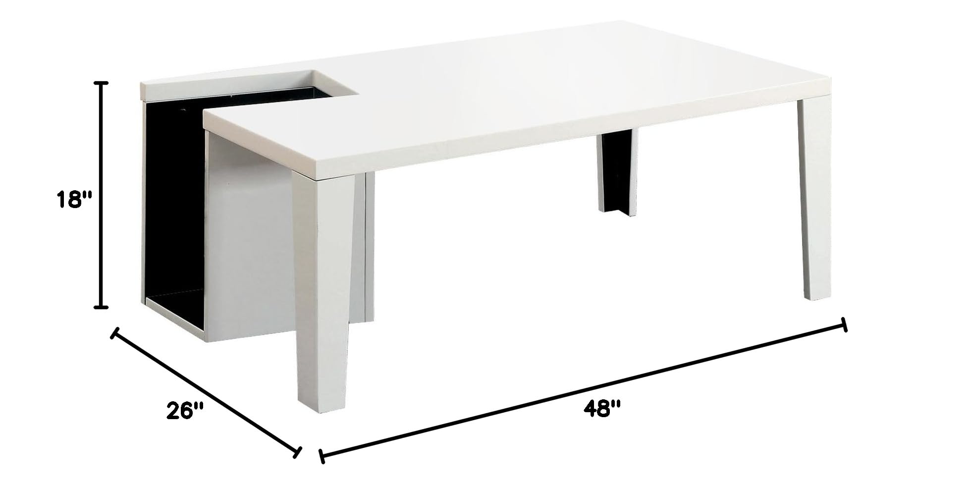 Furniture of America Leblanc White Coffee Table - Modern Living Room Centerpiece for Home Decor & Entertaining