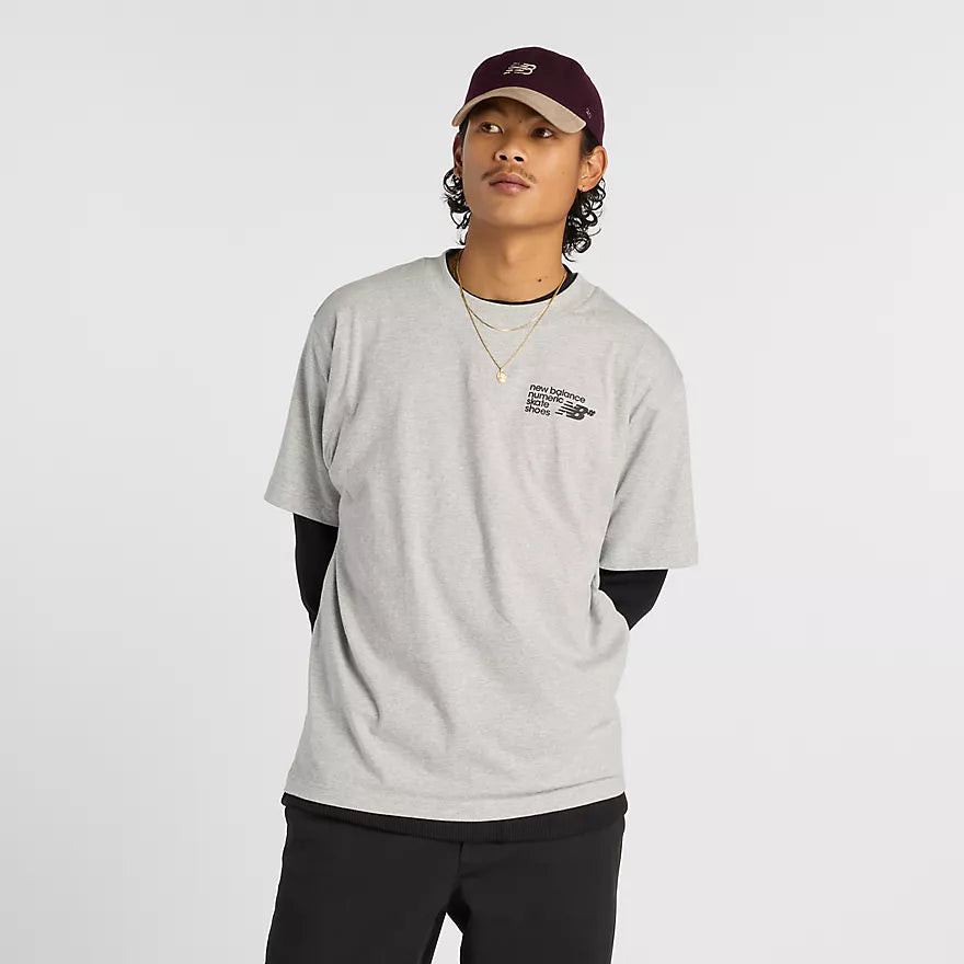 New Balance Numeric Small Logo Jersey T-Shirt - Athletic Grey - Men's Casual & Athletic Wear for Gym, Running & Street Style