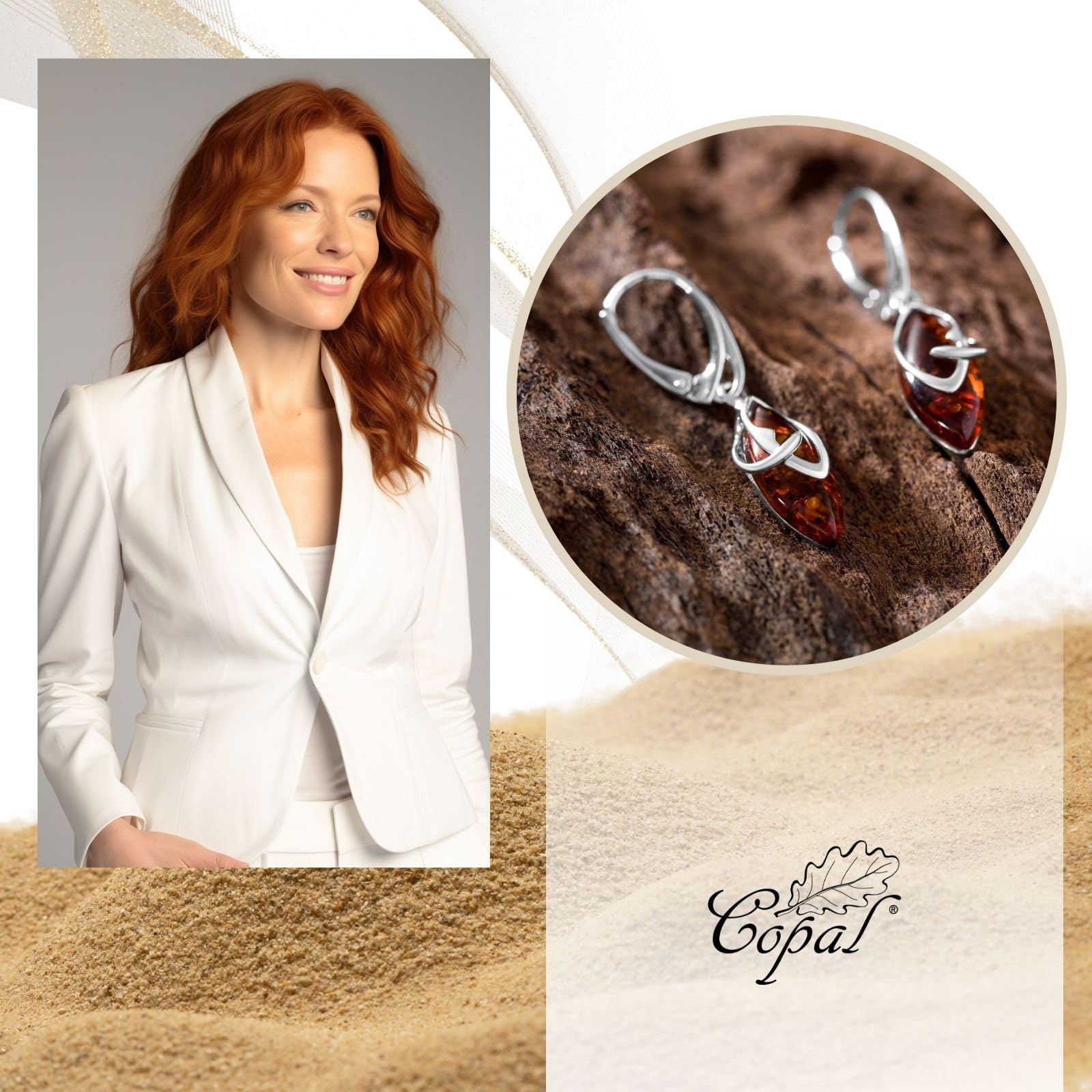 Women's Sterling Silver Drop Shaped Amber Pendant Earrings | Elegant Dangle Jewelry for Parties, Weddings & Everyday Wear