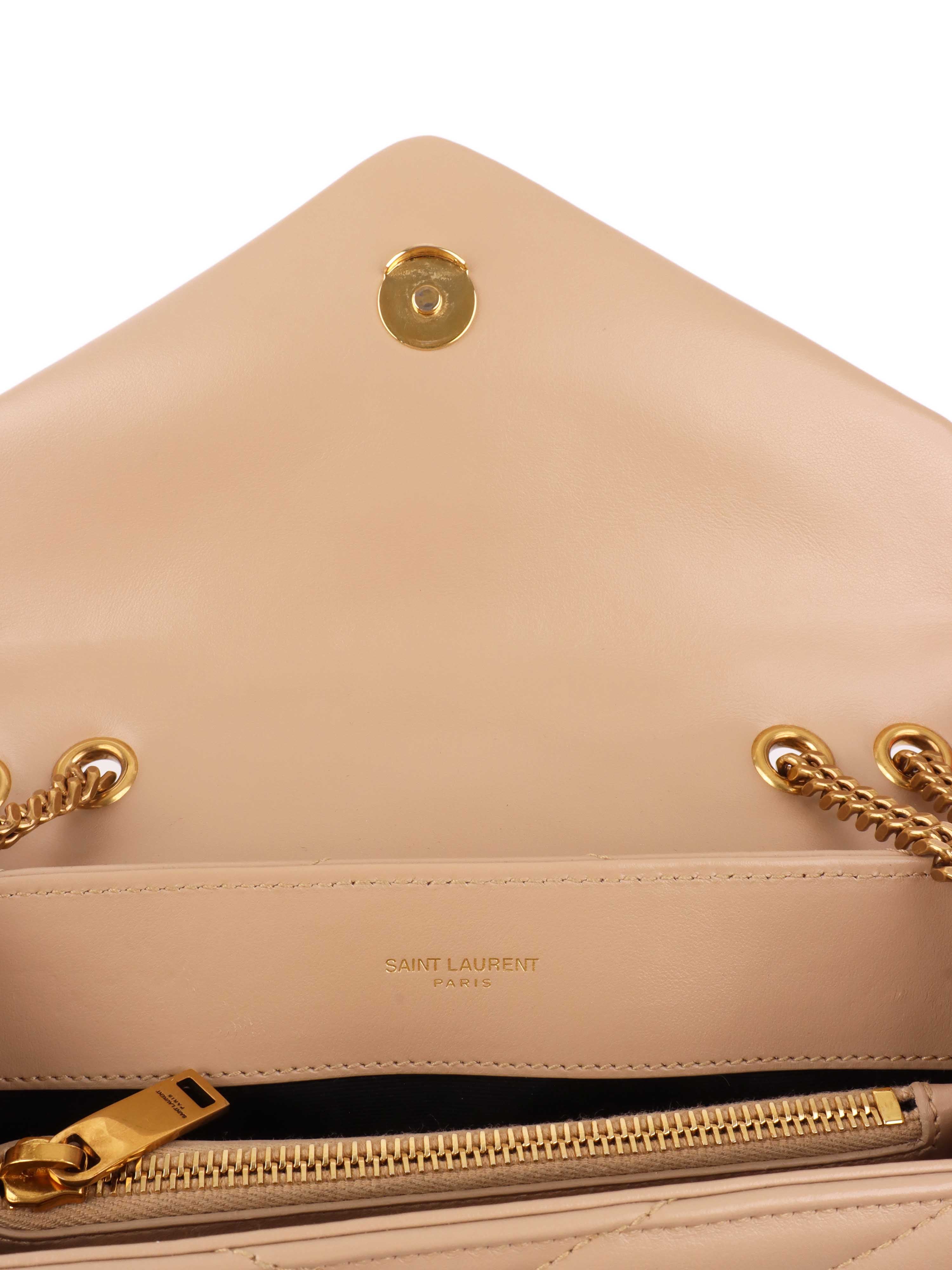 Saint Laurent Small Beige Loulou Bag - Luxury Crossbody Purse for Women | Perfect for Date Night, Office & Evening Events