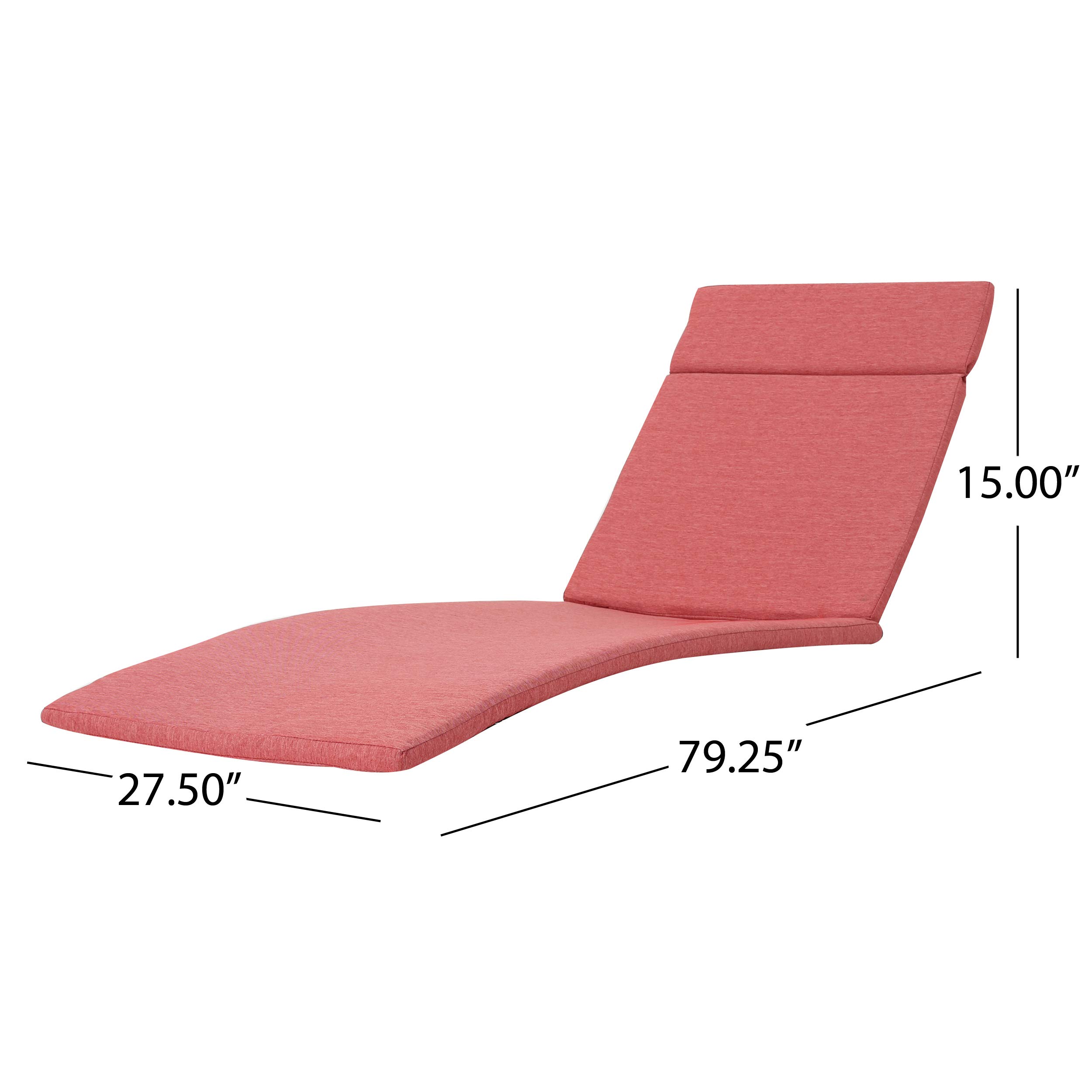 Premium Outdoor Chaise Lounge Cushion - Waterproof & UV Resistant - Comfortable Sunbed Cushion for Poolside, Patio, Beach & Backyard Relaxation - Red