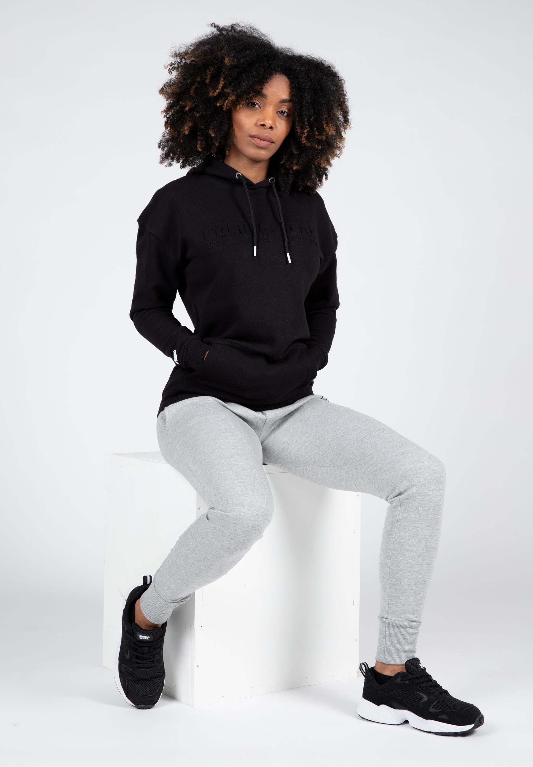 Crowley Women's Oversized Hoodie Sweatshirt - Black - Soft Fleece Pullover for Casual Wear, Lounge & Street Style