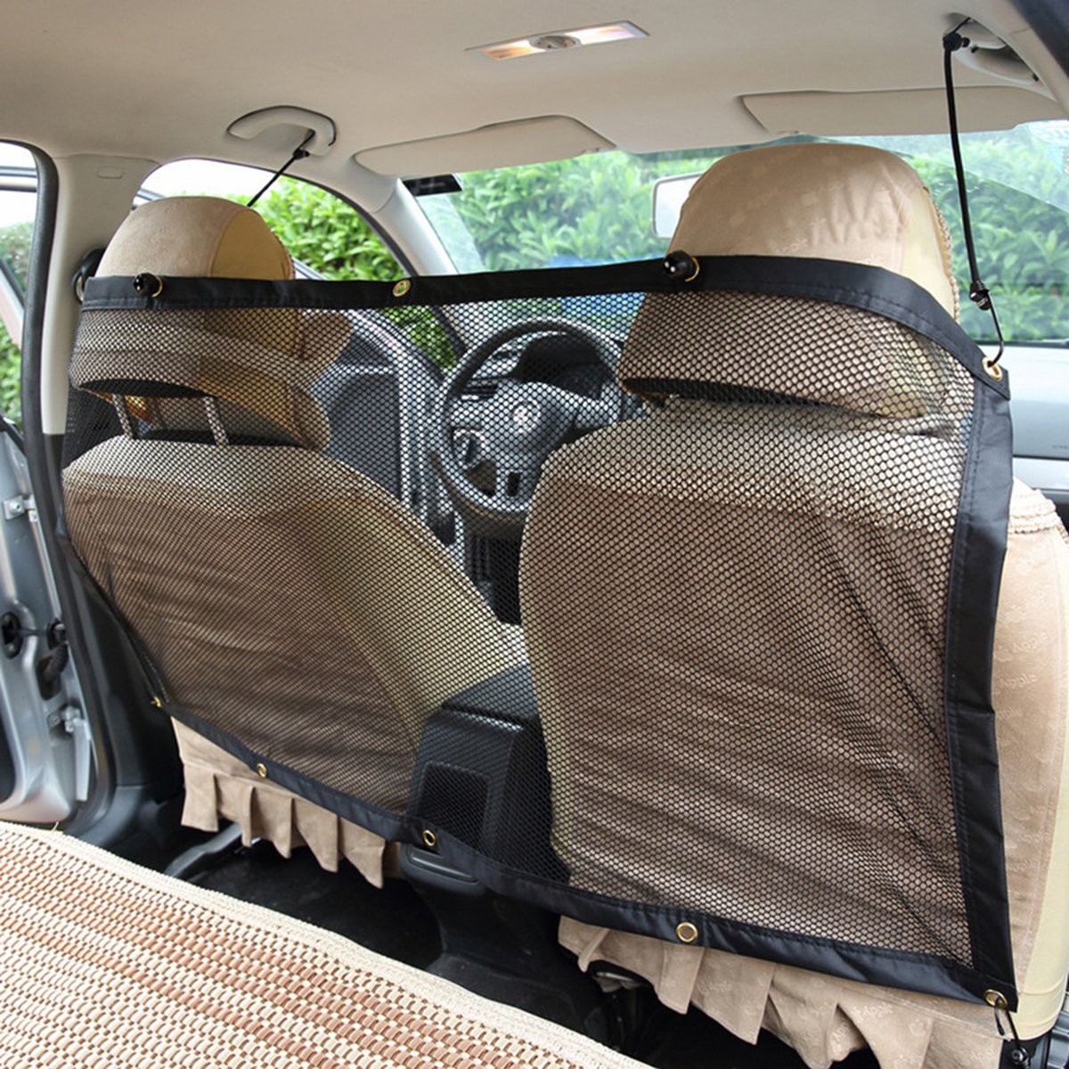 Pet Car Barrier Net - Heavy Duty Mesh Divider for Back Seat Safety, Travel & Crossover Vehicle Partition (Black) - Perfect for SUV, Sedan & Road Trips with Dogs