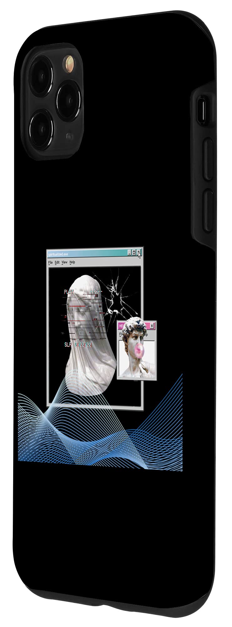 iPhone 11 Pro Max Case - Vaporwave Aesthetic PC Trippy Art 90s Computer Design Protective Cover | Perfect for Retro Gaming Lovers & Tech Enthusiasts