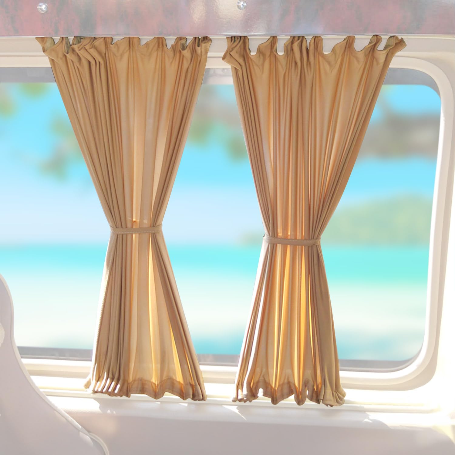 OMAC Side Window Curtain for Mercedes Sprinter W906 (2006-2018) - Beige - 10-Piece Set - Perfect for Privacy & Sun Protection in Vans, RVs, and Campers