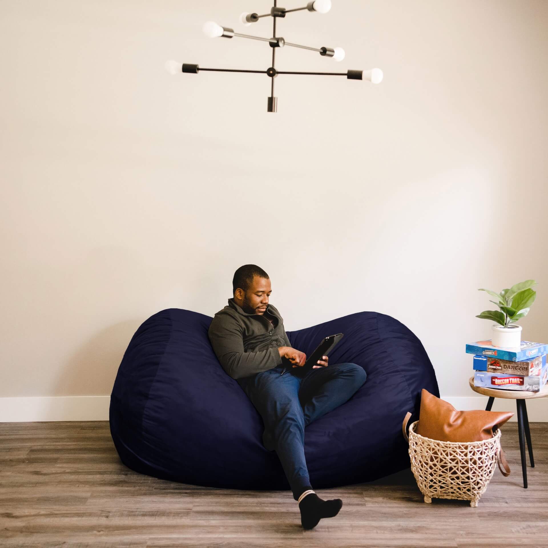 Comfortable Fuf Media Lounger with Removable Cover - Perfect for Living Room, Bedroom, and Home Theater Relaxation