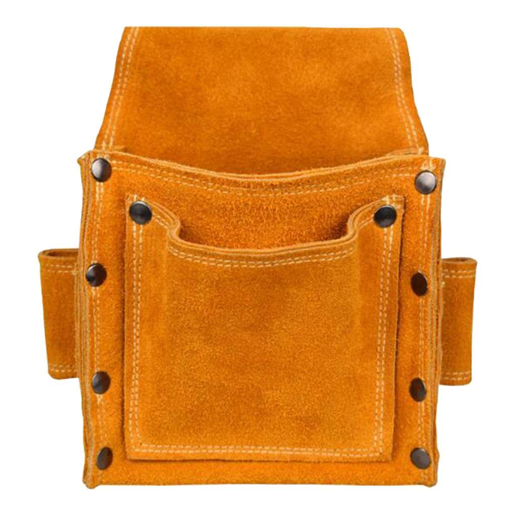 Durable Cowhide Leather Tool Bag for Nail Tools, Pliers & Hammers - Multi-Functional Organizer for Construction, DIY & Home Improvement Projects