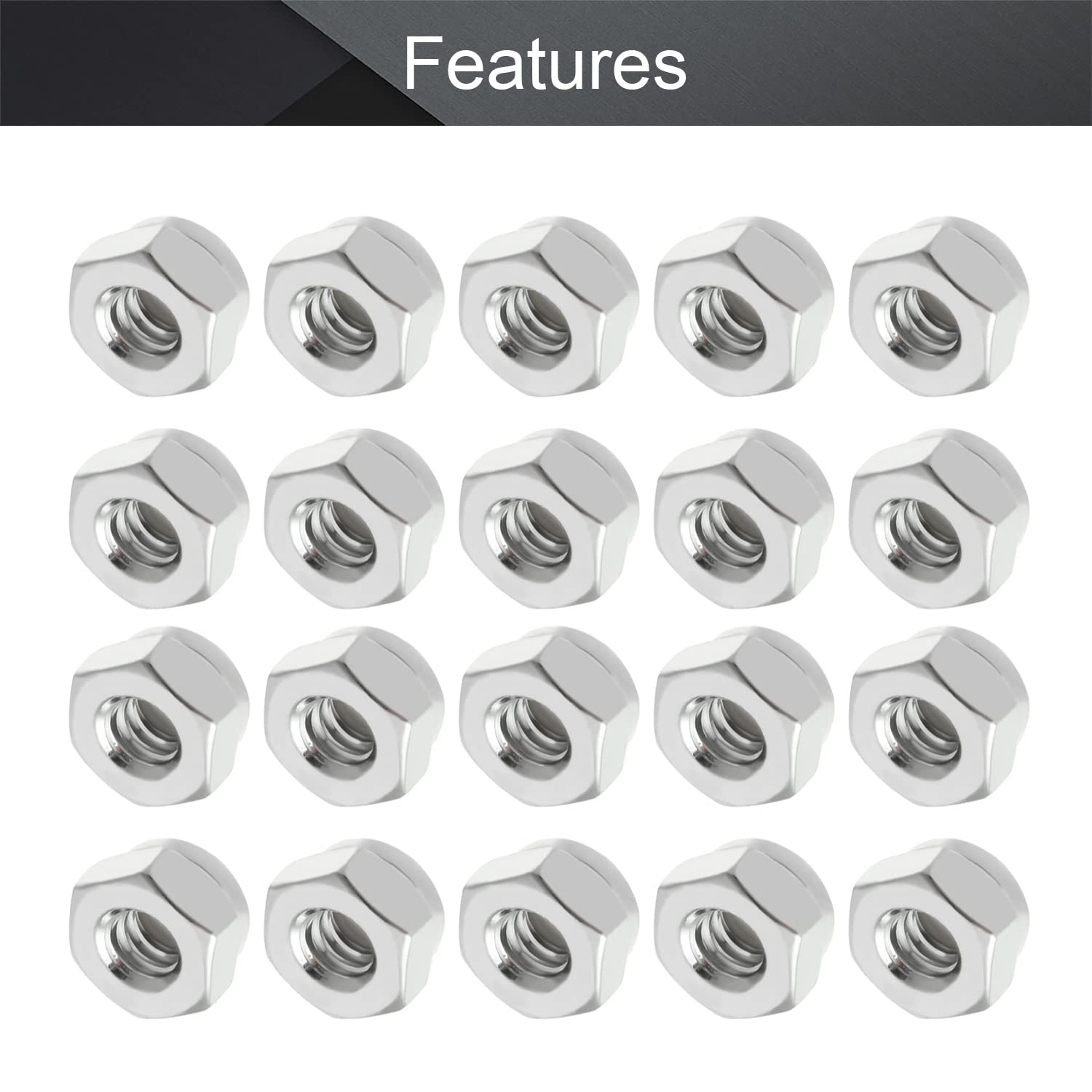 MroMax 10#-24 Nylon Insert Hex Lock Nuts, 100pcs - Carbon Steel Hex Drive Fasteners for Bolted Joints | Industrial & Construction Use | Secure Hardware for Machinery, Automotive, and DIY Projects