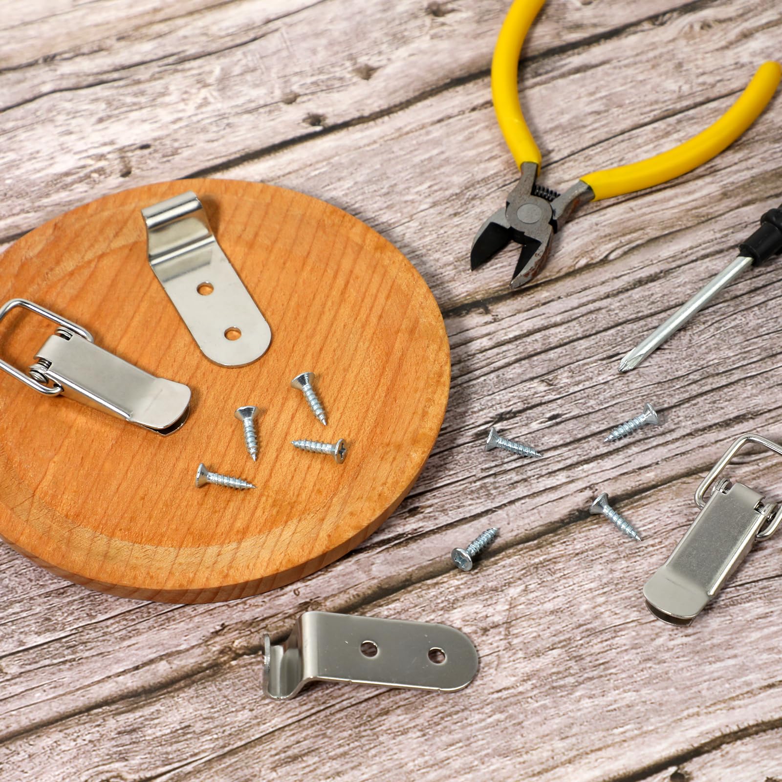 90 Degree Tool Box Hood Locks Latches - 4 Sets Stainless Steel Toggle Catch Locks for Cabinet, Barn & Door Hardware | Durable Corner Latches for Secure Storage & Industrial Use