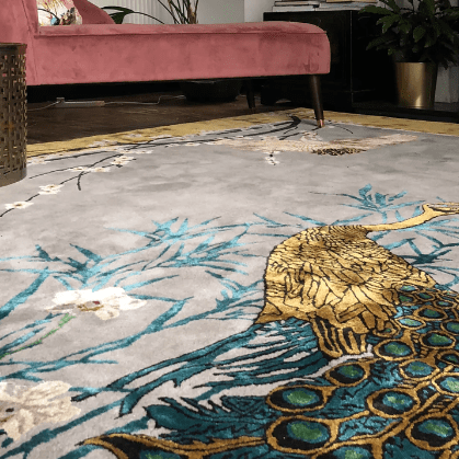 Chinese Garden of Virtue Hand Tufted Wool Rug - Traditional Oriental Floral Design - Pre Order Now for Home Decor, Living Room, Bedroom & Office
