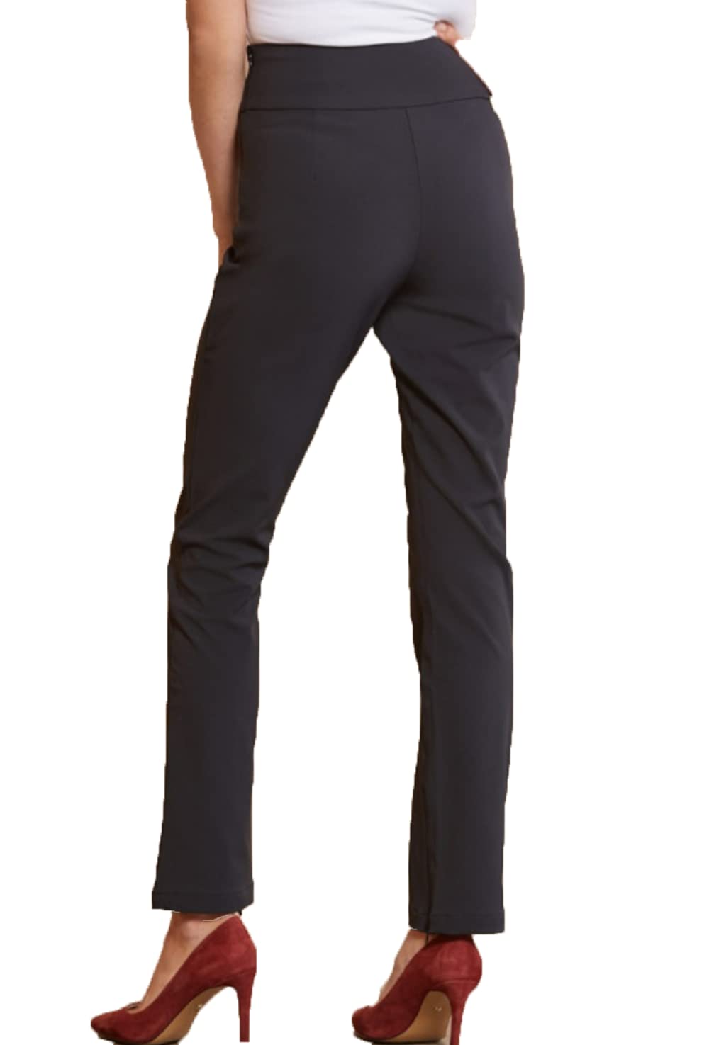 Good American Women's The Exec Slit Pants - Professional High Waisted Office Trousers with Side Slit for Business Casual & Workwear