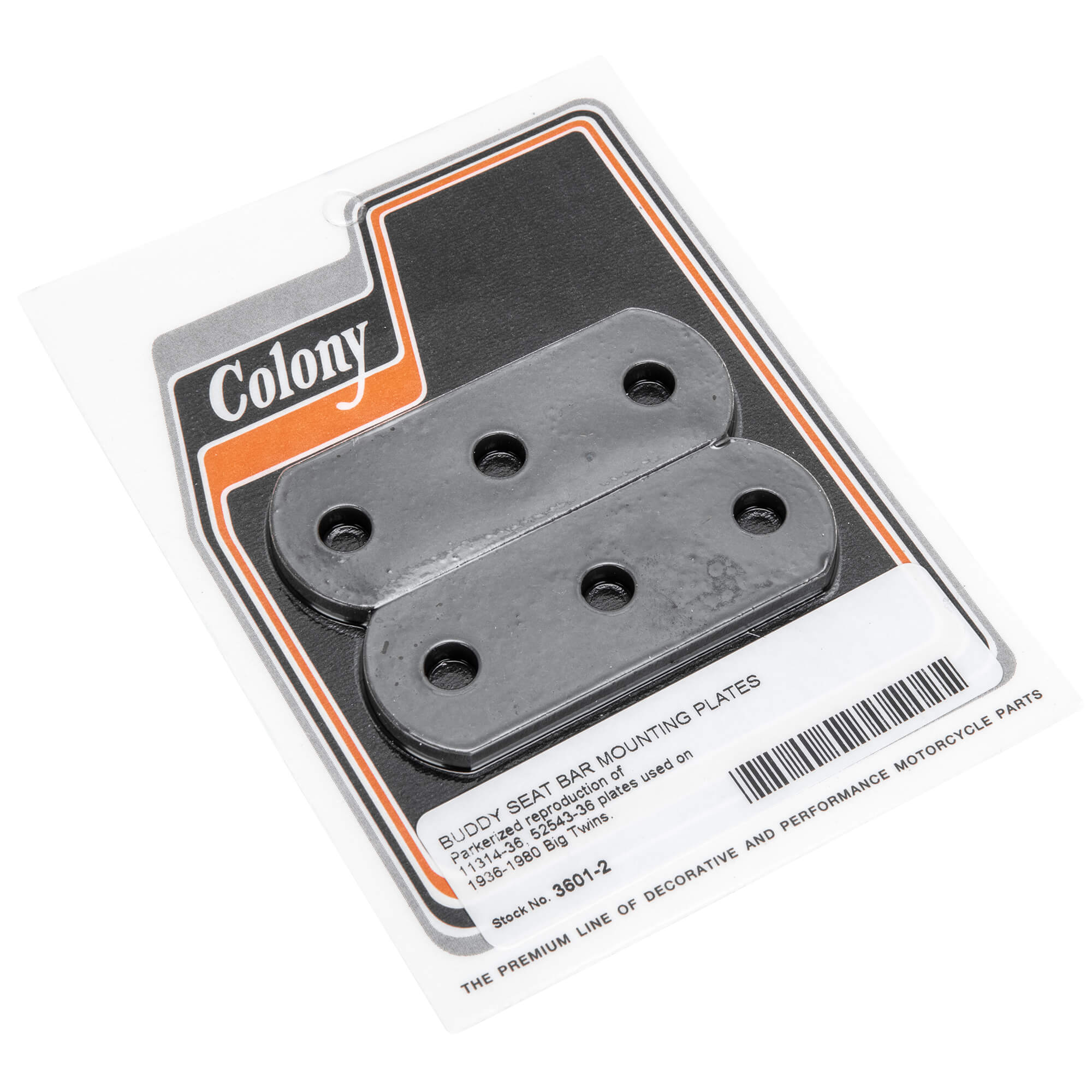 3601 2 Buddy Seat Bar Mounting Plates for 1936-1980 Harley Davidson Big Twins - Parkerized Finish - Motorcycle Passenger Seat Upgrade for Long Rides & Custom Builds