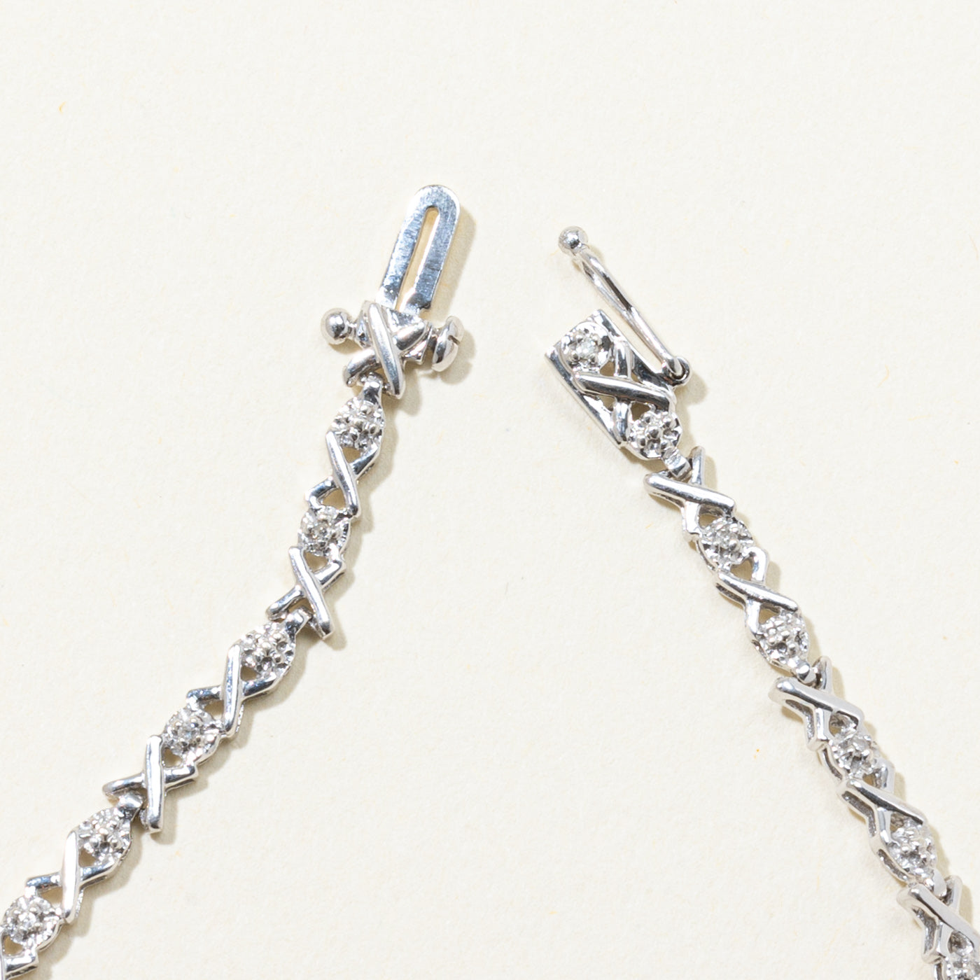 Diamond X Link Tennis Bracelet | 0.08ctw Illusion Set | 7.5 Inches | Elegant Jewelry for Women | Perfect for Weddings, Parties & Everyday Wear