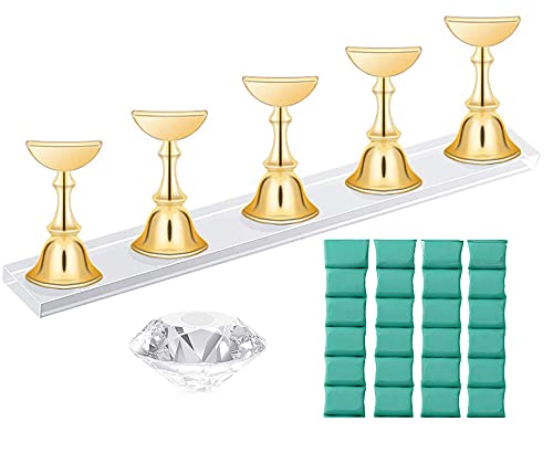 Magnetic Nail Tips Practice Holder Stand - 5 Pcs Nail Art Display Stand for DIY Manicure, False Nail Tips & Salon Use - Perfect for Home Nail Practice, Professional Training & Nail Art Showcase