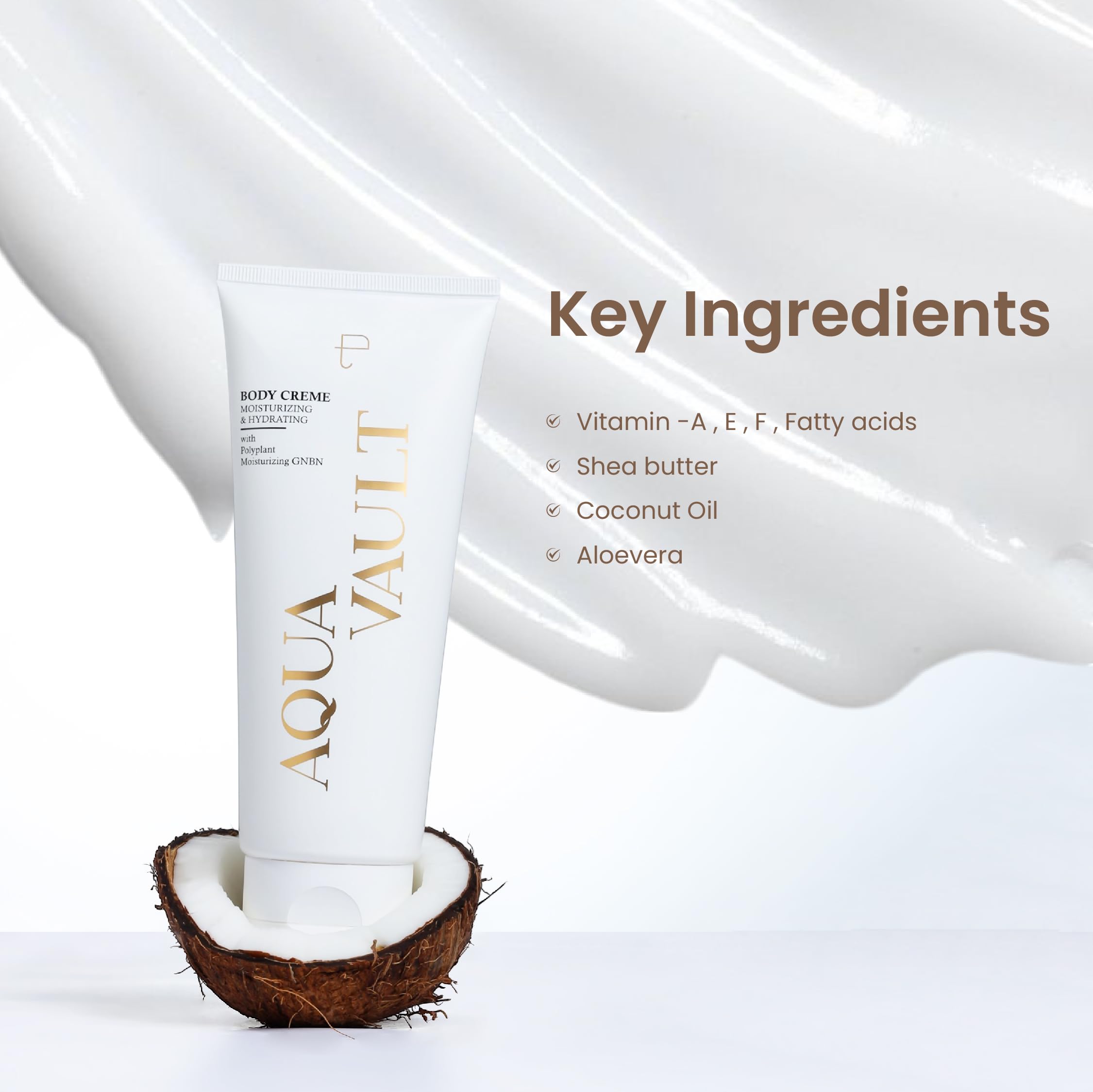 PERSONAL TOUCH SKINCARE Aqua Vault Vanilla Rush Hydrating Body Cream with Vitamin A, E & Shea Butter - 200ml Moisturizing Lotion for Dry Skin, Night Care & Daily Body Hydration