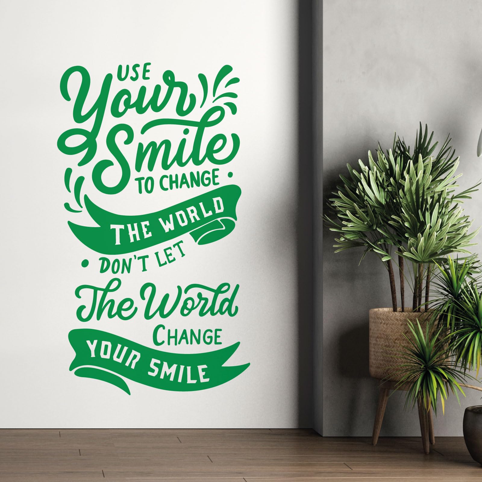 Inspirational 'Use Your Smile to Change The World' Wall Decal Sticker - Chocolate Brown Vinyl Quote for Home, Office & Nursery Decor
