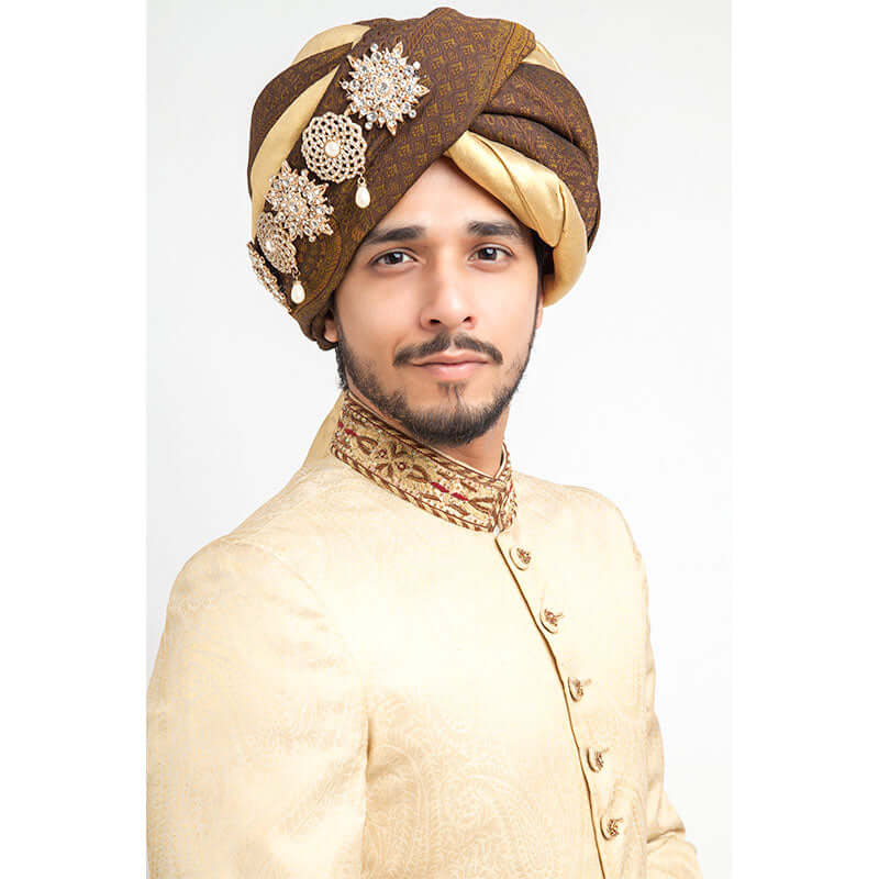 Premium Pure Jamavar Silk Sherwani for Men - Handcrafted Indian Wedding Attire with Intricate Embroidery - Perfect for Groom Wear, Festive Occasions & Cultural Celebrations