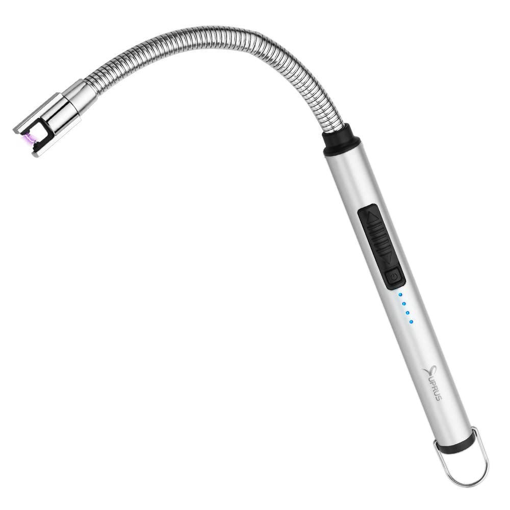 SUPRUS USB C Rechargeable Electric Lighter - 360° Flexible Neck for Candles & Outdoor Use
