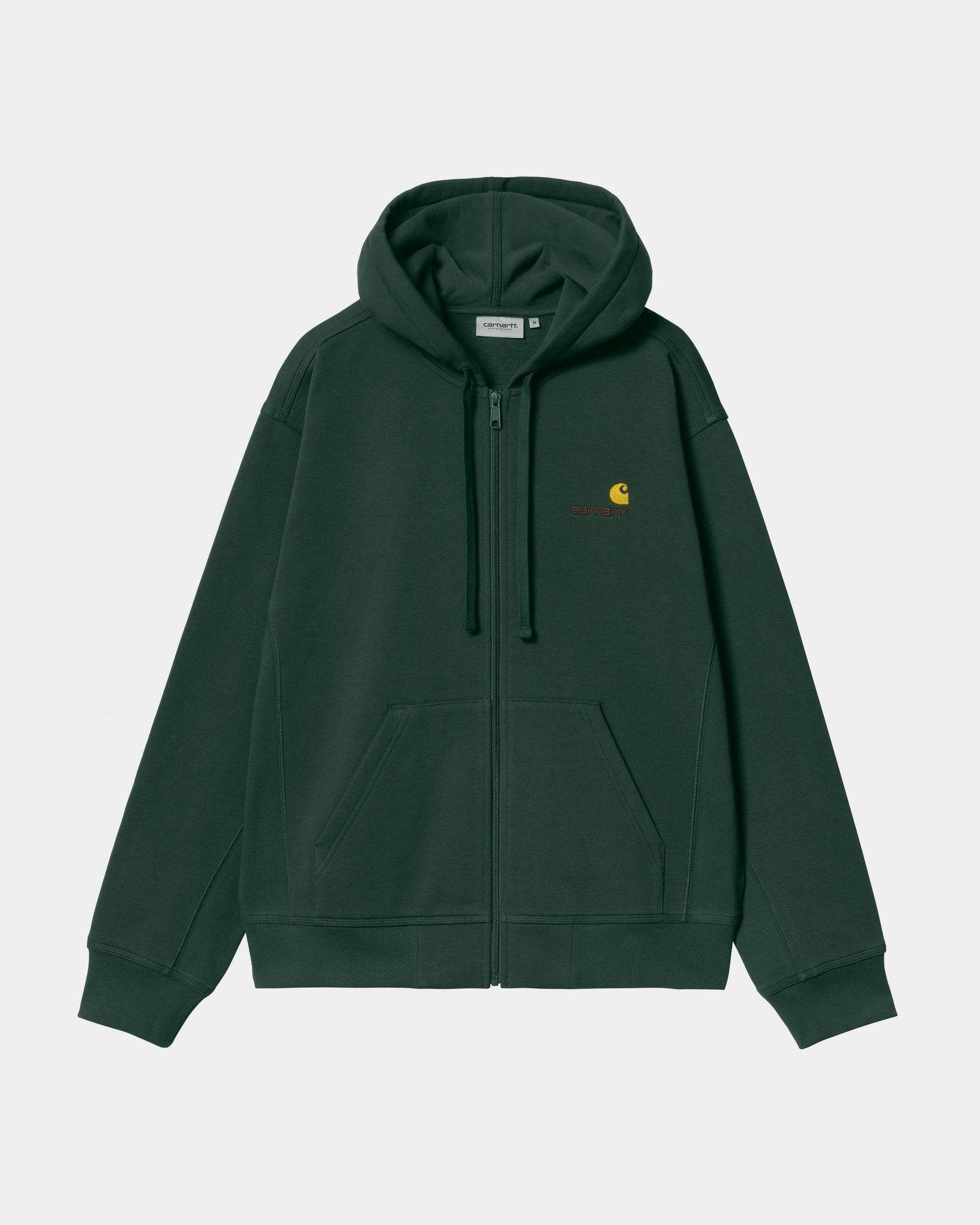 Hooded American Script Jacket - Stylish Fleece-Lined Pullover for Men & Women | Conifer Green | Perfect for Outdoor Adventures & Casual Wear
