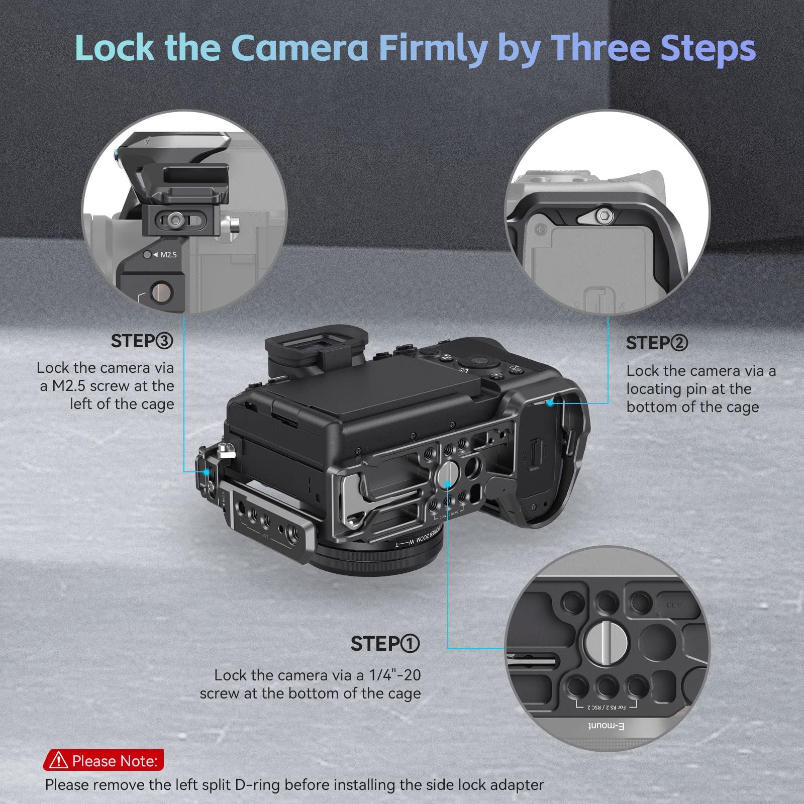 SmallRig 3708 Camera Cage for Sony A7 IV, A7R V & A7S III - Aluminum Alloy Body with Top Handle & HDMI Clamp - Professional DSLR Rig for Vlogging, Filmmaking & Photography