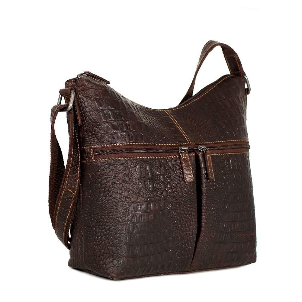Premium Hornback Crocodile Hobo Handbag #HB814 - Stylish & Durable for Work, Travel & Everyday Use