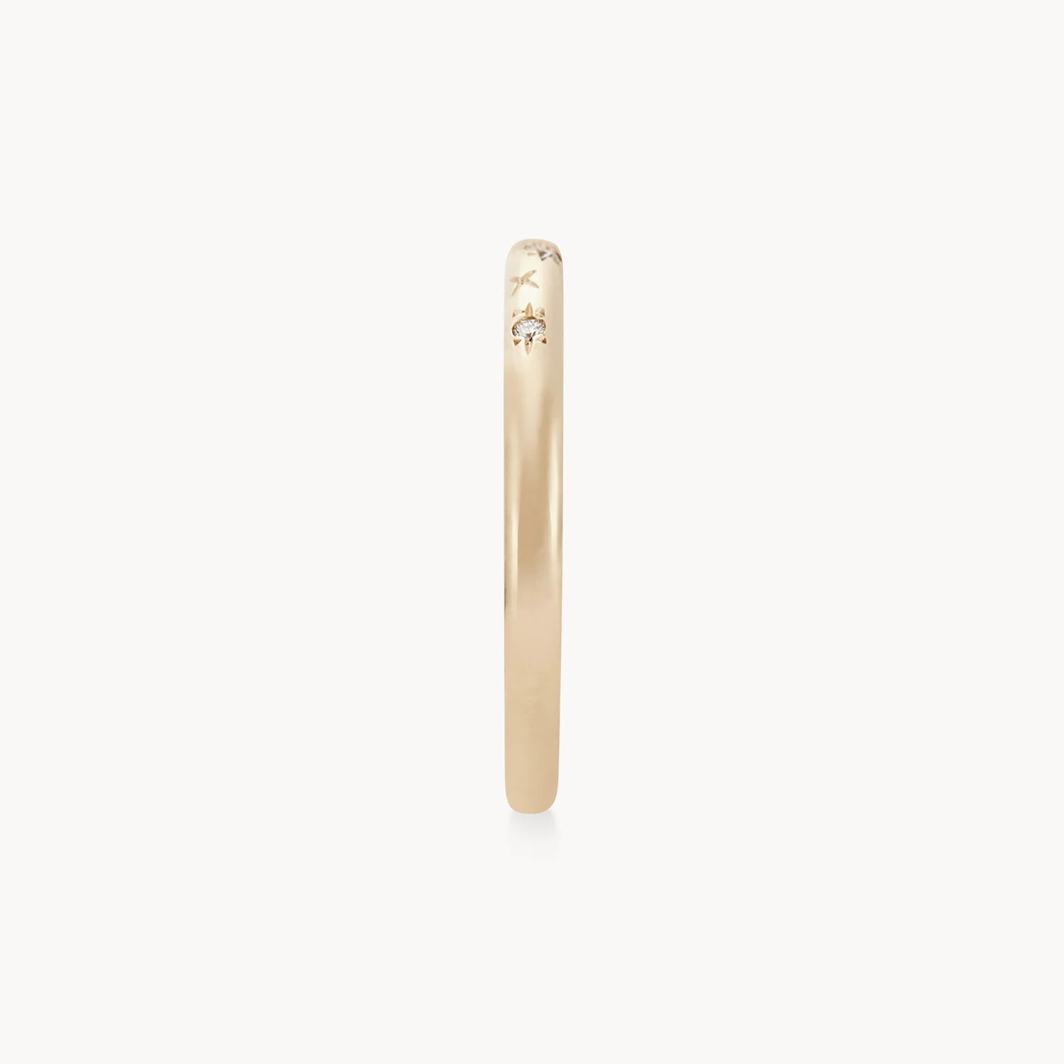 14K Yellow Gold Starlight Ring with White Diamonds - Elegant Jewelry for Weddings, Anniversaries & Special Occasions